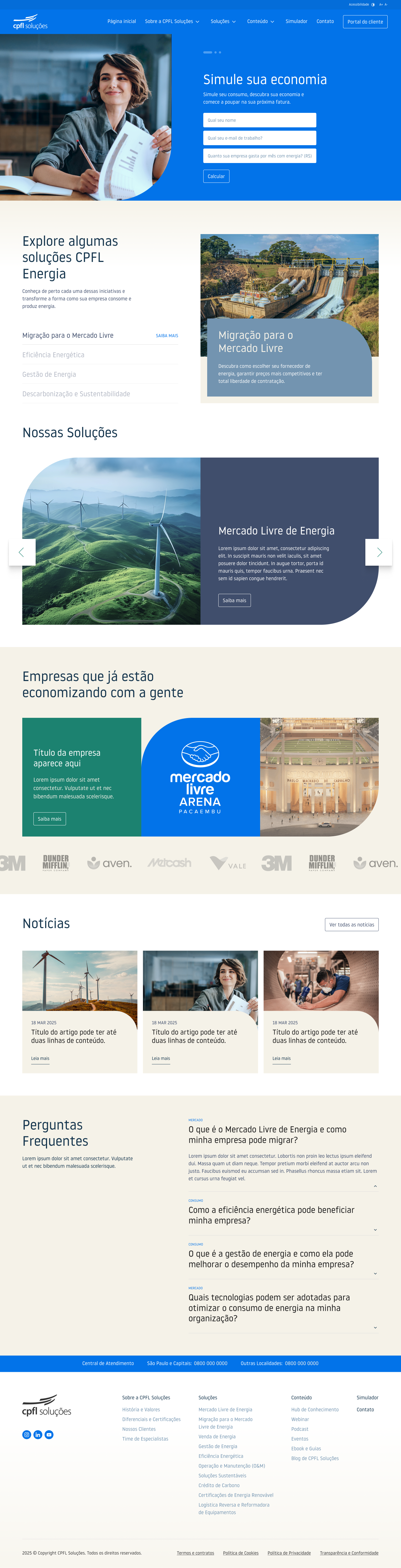 CPFL Soluções website redesign — stakeholder research deliverable screen