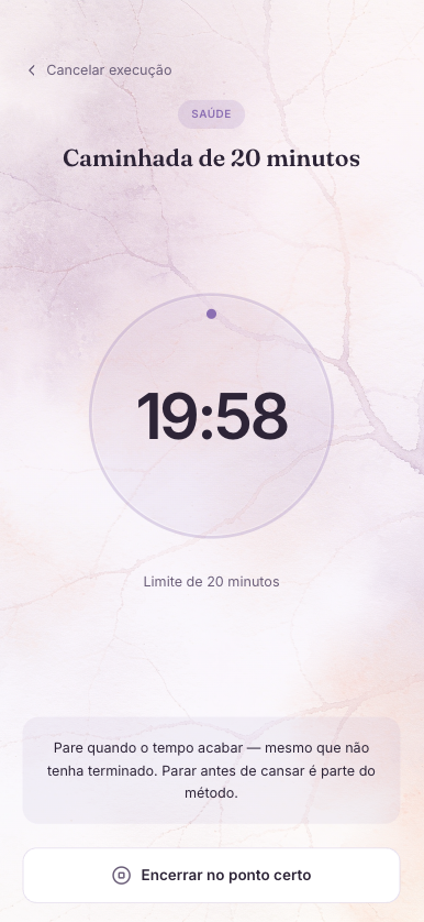 Neuroot app screen — AI-native burnout recovery experience with daily practice interface